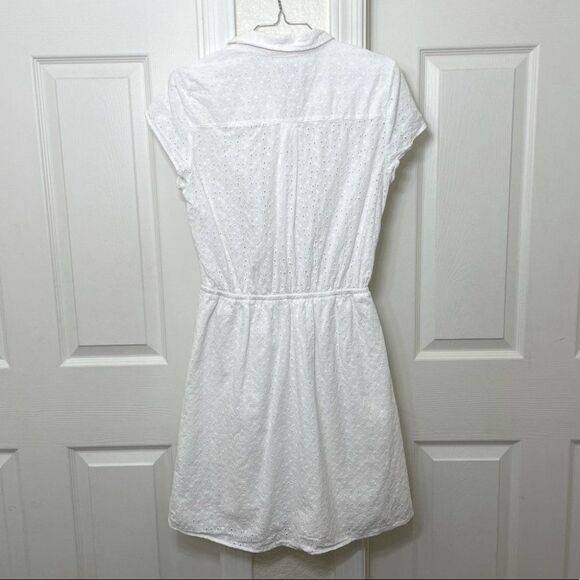 J. Crew Mercantile White Cotton Eyelet Tie Front Dress size XS - Picture 4 of 14